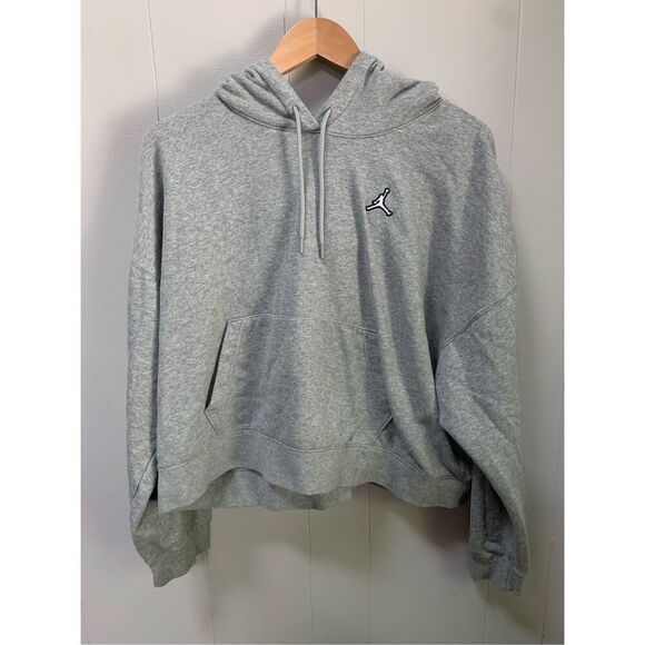 Nike Air Jordan Essentials Fleece Hoodie in Grey Women’s XL - Picture 3 of 11